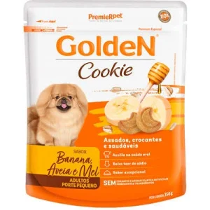 Biscoito GoldeN Cookie para Cães Adultos Porte Pequeno Sabor Banana com Aveia e Mel