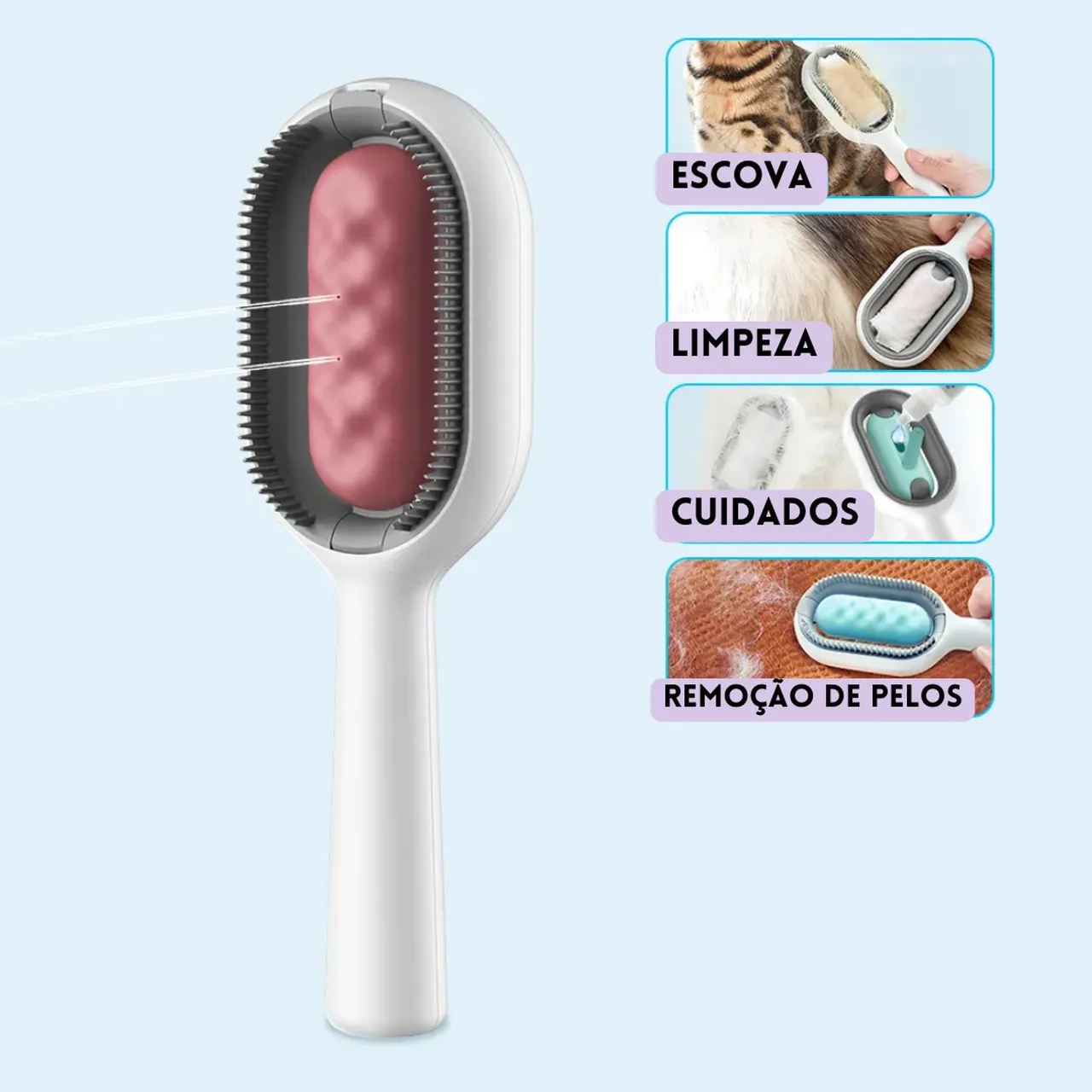 Removedor De Pelos Pet Rosa - Imagem 2
