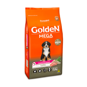 Ração Golden Mega para Cães Filhotes de Porte Grande Sabor Frango e Arroz 15 kg