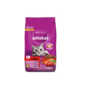 Ração Whiskas para Gatos Adultos Sabor Carne 900g