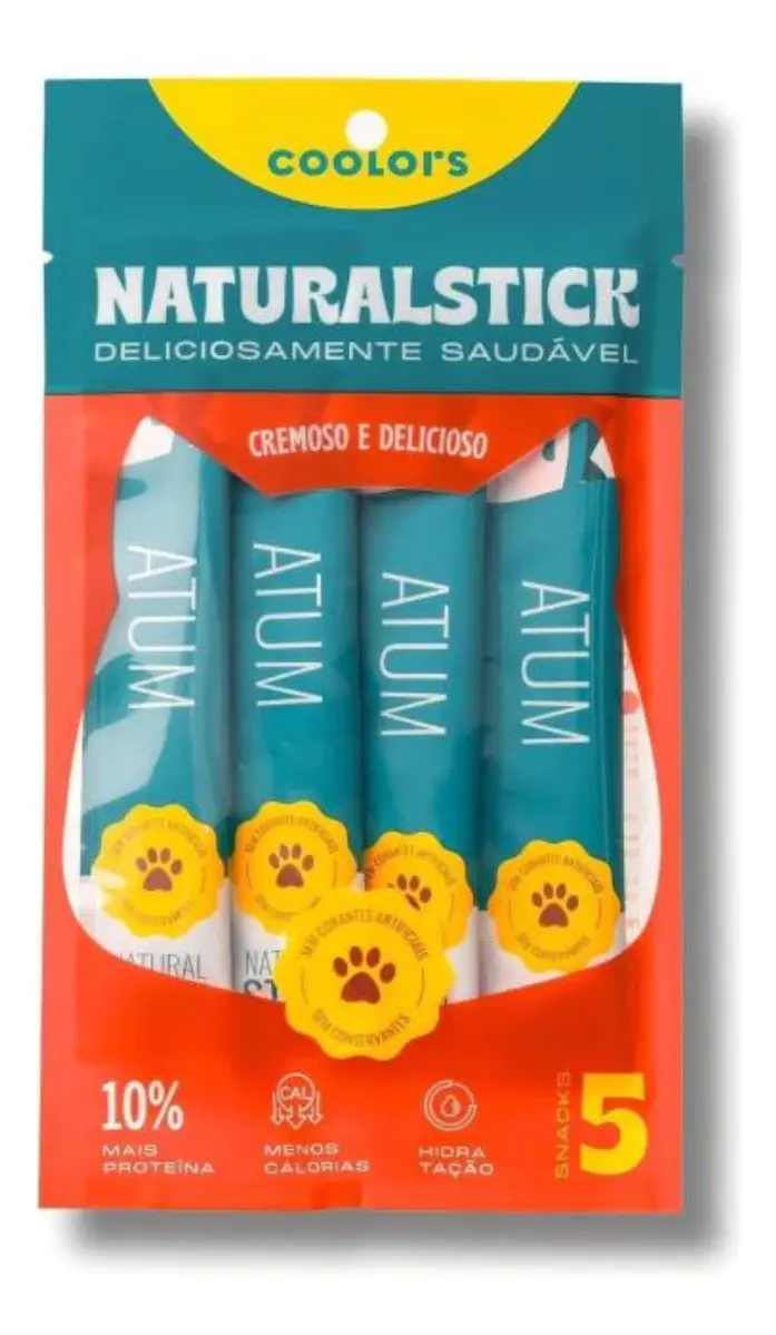 Sachês Natural Stick Sabor Atum Gatos Com 5 Unidades De 15g